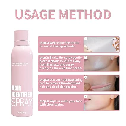 Celsiora®New Hair Identifier Spray for Face Shaving, Dermaplaning Tool With 4 Face Razors,Skin Dermaplaning Spray 💯