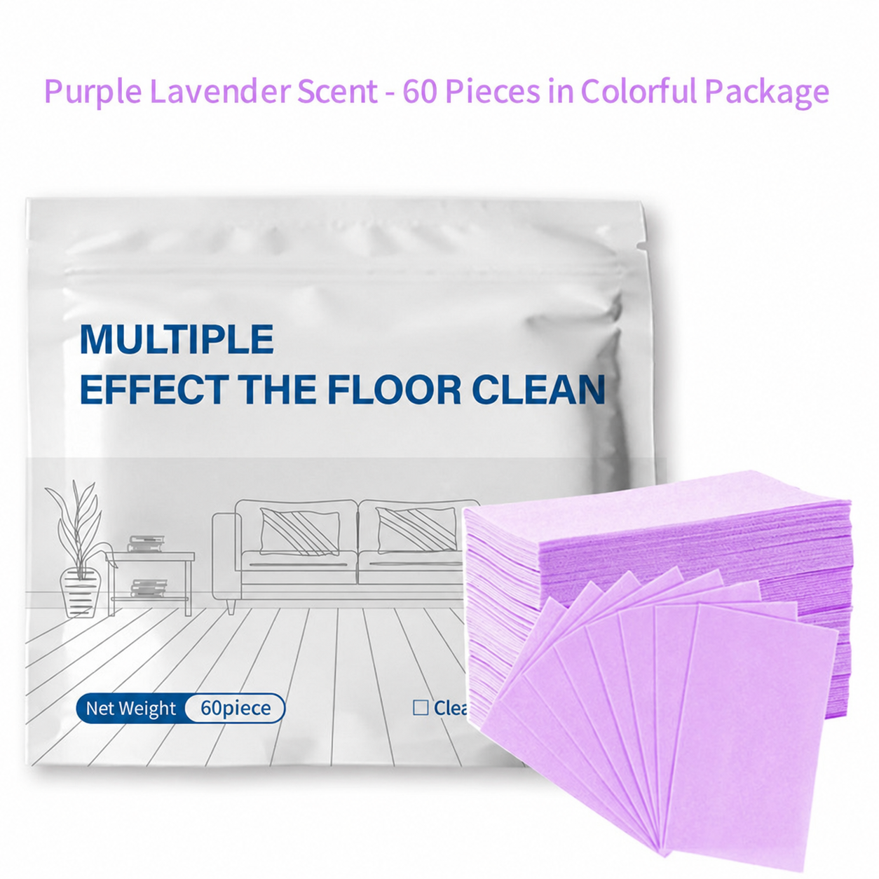 50% OFF NOW!✨ 60-Pieces Multi-Effect Floor Cleaning Sheets – Powerful Stain Removal & Fresh Scent 🌿