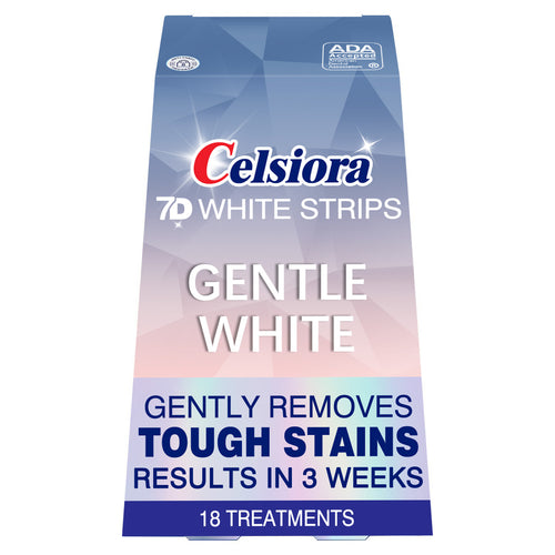 Celsiora 7D Whitestrips Sensitive At-Home Teeth Whitening Kit, 18 Treatments, Gently Removes 15 Years of Stains, Crest Whitestrips, Teeth Whitening Kit