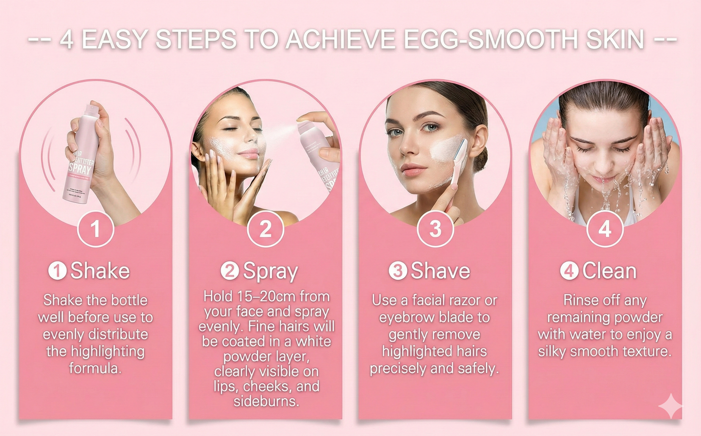 Celsiora®New Hair Identifier Spray for Face Shaving, Dermaplaning Tool With 4 Face Razors,Skin Dermaplaning Spray 💯