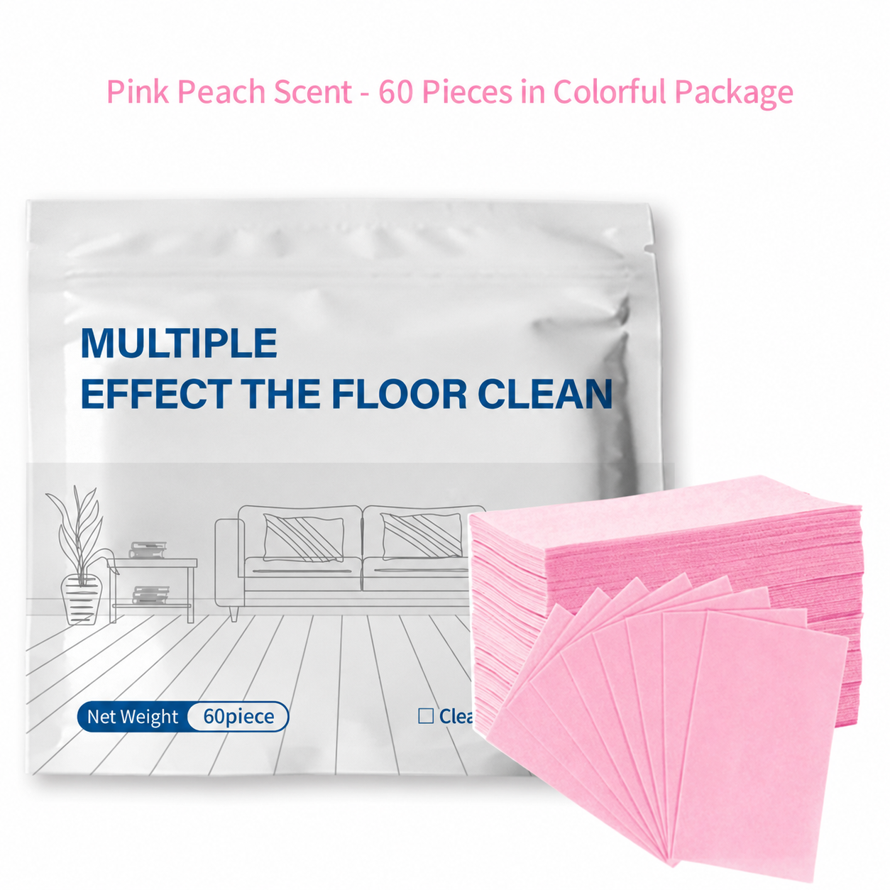 50% OFF NOW!✨ 60-Pieces Multi-Effect Floor Cleaning Sheets – Powerful Stain Removal & Fresh Scent 🌿